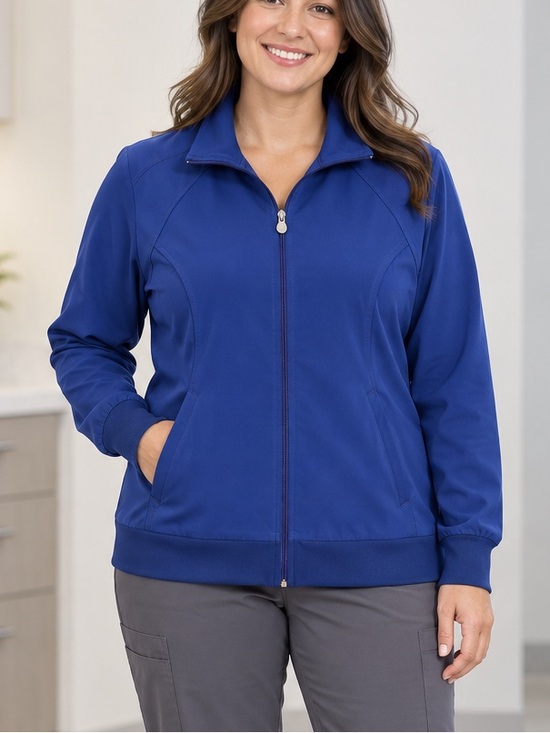 Cherokee Jackets & Blazers - Cherokee Infinity Royal Blue Full Zip Scrub Jacket Women’s Size Large L